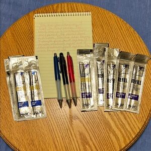 Three Pilot Dr Grip Pens and Refills Set